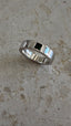 Custom white gold ring with green tourmaline